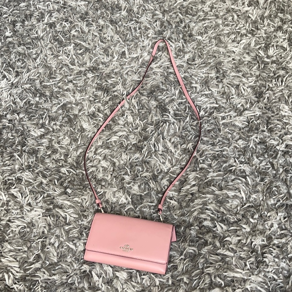 Pink COACH cross over bag with removable straps